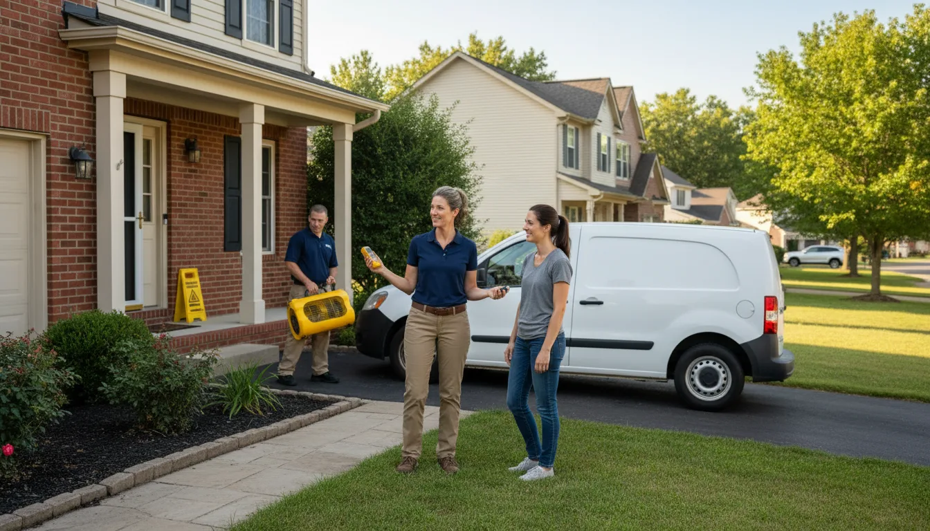 Residential water damage restoration in West Frankfort, IL